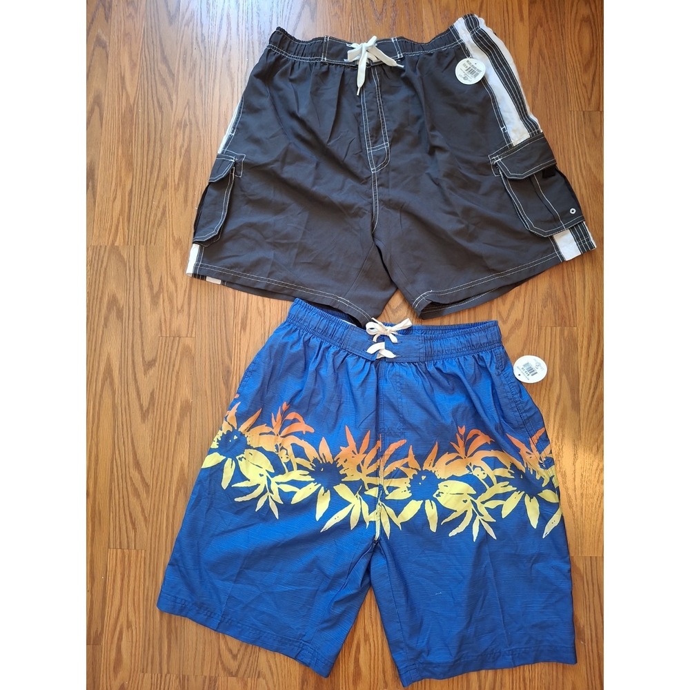 2 Pairs Mens Micro Board Swim Shorts. Medium & Large. NWT.